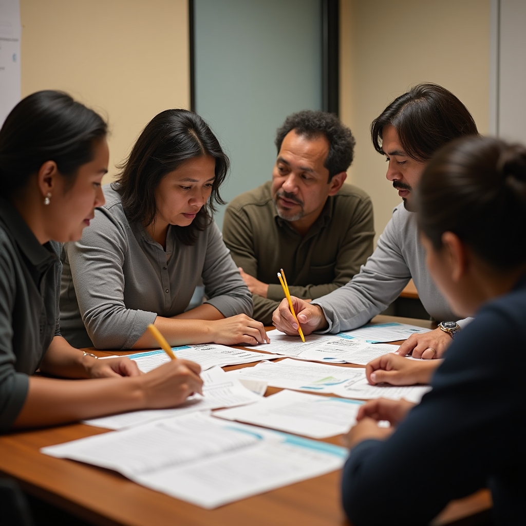 Workshop participants engaged in financial education session